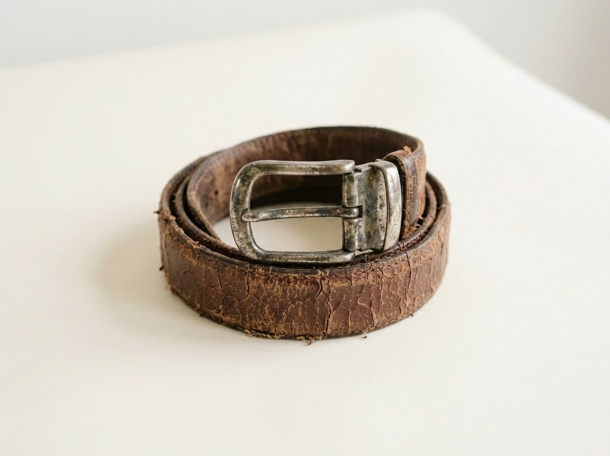 Cintura in pelle — prima del restauro
